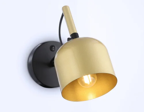 Бра с выключателем TR97102 Ambrella light золотой на 1 лампа, основание чёрное в стиле современный лофт  фото 4